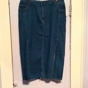 Denim 24 7 Skirts Blue Denim Long Skirt By Denim 247 Size 4w Poshmark